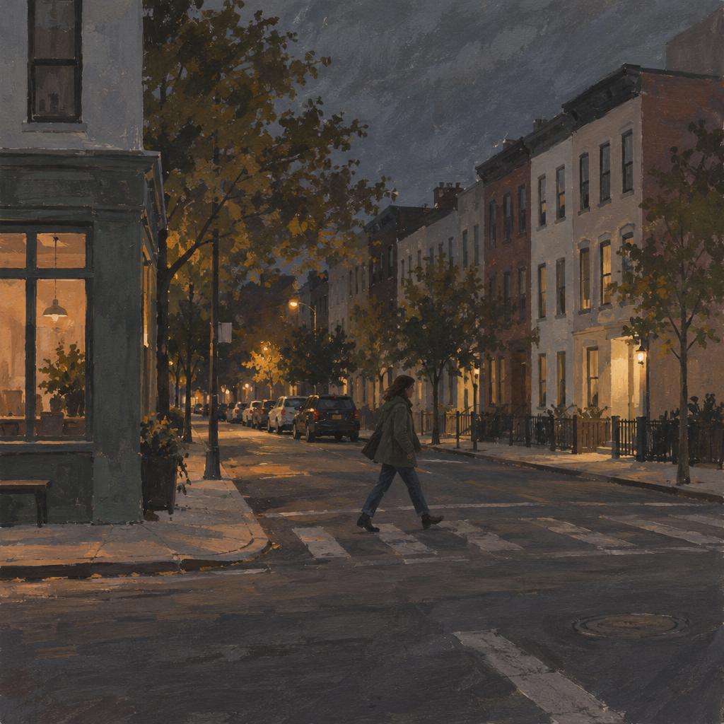 Williamsburg Corner — gouache painting